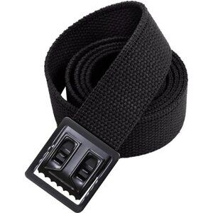 Web Belts with Open Face Buckle, Black, 54''